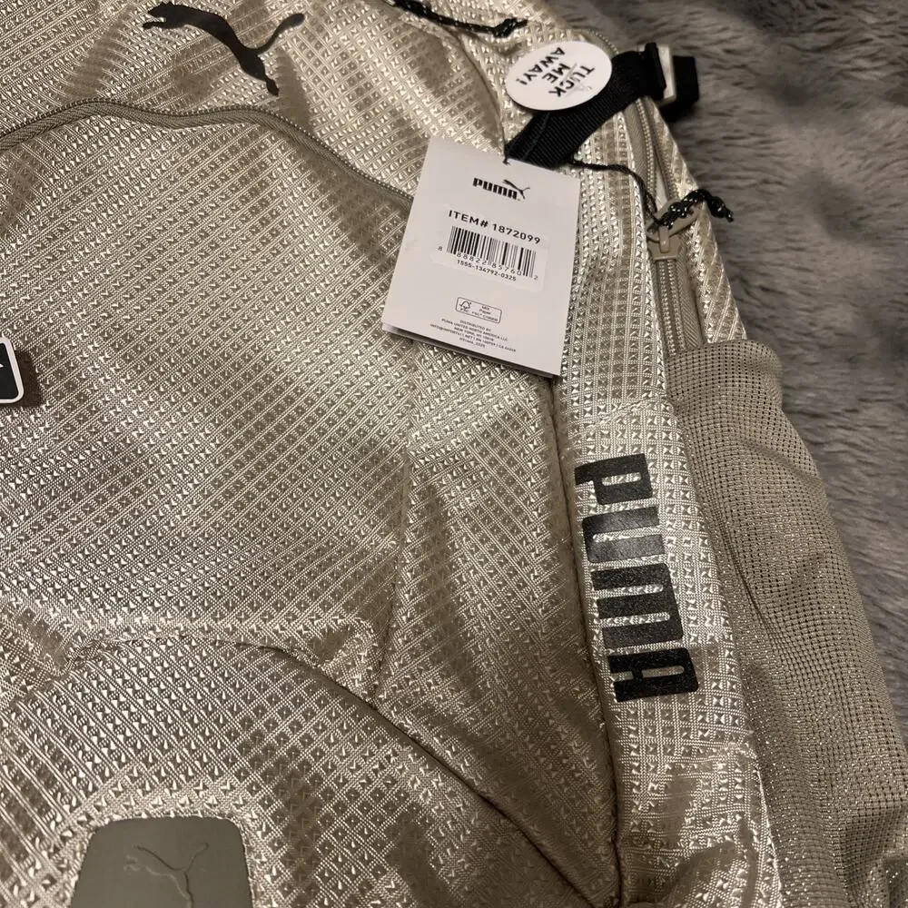 Puma Challenger Performance Backpack New With Tags Tan Reflective Laptop Sleeve